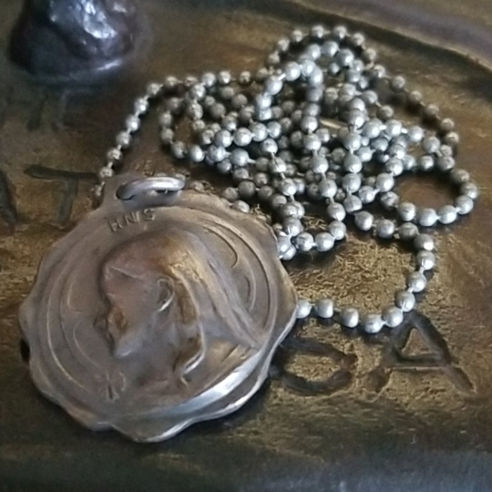 HNS Portrait Pendant Ball Chain Necklace